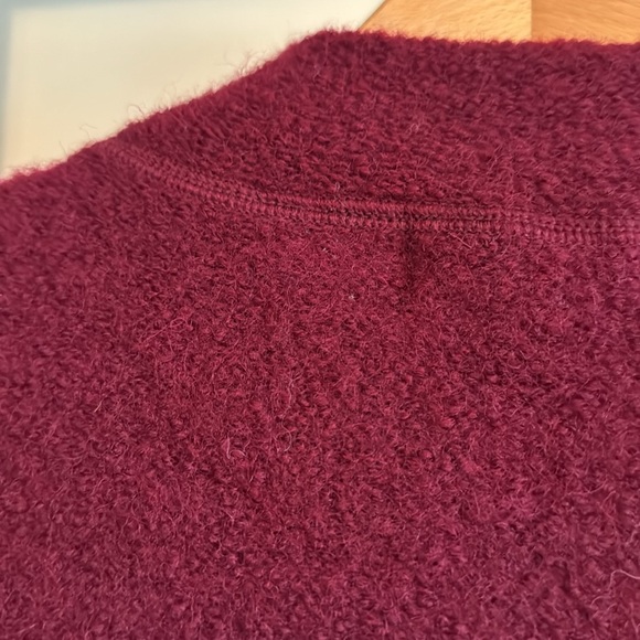 BEAUTY!! 100% wool NWT Bordeaux burgundy zipper cardigan STYLE & CO WOMAN - Picture 12 of 15